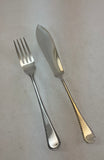 The Finest, Silver Plated 1 Pair Fish Eaters, Fish Fork & Fish Knife, Feather Edge.