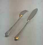 The Finest, Silver Plated 1 Pair Fish Eaters, Fish Fork & Fish Knife, Feather Edge.