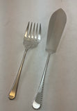 The Finest, Silver Plated Pair Fish Servers, Fish Serving Fork & Fish Serving Knife, Feather Edge.