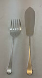 The Finest, Silver Plated Pair Fish Servers, Fish Serving Fork & Fish Serving Knife, Feather Edge.