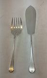 The Finest, Silver Plated Pair Fish Servers, Fish Serving Fork & Fish Serving Knife, Feather Edge.