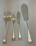 The Finest, Silver Plated 1 Pair Fish Eaters, Fish Fork & Fish Knife, Feather Edge.