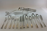 Complete Cutlery Set for 12, including Fish Eaters & Serving Pieces, Feather Edge
