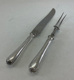The Finest, Silver Plated Pair Carving Set, Carving Fork & Carving Knife, Feather Edge.