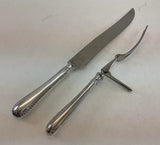 The Finest, Silver Plated Pair Carving Set, Carving Fork & Carving Knife, Feather Edge.