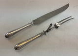 The Finest, Silver Plated Pair Carving Set, Carving Fork & Carving Knife, Feather Edge.