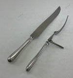 The Finest, Silver Plated Pair Carving Set, Carving Fork & Carving Knife, Feather Edge.