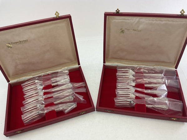 Silver Plated Set of 12 Pastry Forks, La Regence