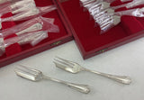 Silver Plated Set of 12 Pastry Forks, La Regence