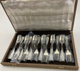 Silver Plated 12 Pastry Forks Set , La Regence