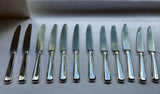 A Set of 12  Silver Plated Dinner Knife, Leighton by Walker & Hall