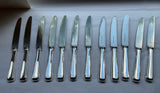 A Set of 12  Silver Plated Dinner Knife, Leighton by Walker & Hall