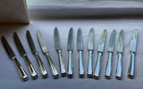 A Set of 12  Silver Plated Dinner Knife, Leighton by Walker & Hall