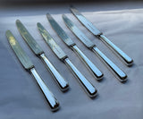 A Set of 12  Silver Plated Dinner Knife, Leighton by Walker & Hall