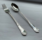 A Pair of Silver Large Serving Spoon & Fork, La Regence