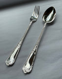 A Pair of Silver Large Serving Spoon & Fork, La Regence