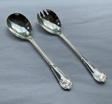 Silver Pair Salad Servers, Salad Spoon & Salad Fork, La Regence
