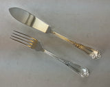 Silver Plated 1 Pair Fish Eaters, Fish Fork & Fish Knife, La Regence .