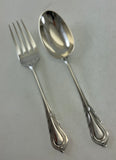 Silver Pair Large Serving Spoon & Fork, Lily.