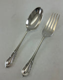 Silver Pair Large Serving Spoon & Fork, Lily.