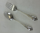 Silver Pair Large Serving Spoon & Fork, Lily.