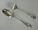 Silver Pair Large Serving Spoon & Fork, Lily.