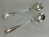 Silver Pair Salad Servers, Salad Spoon & Salad Fork, Lily.