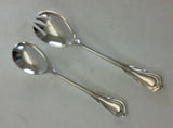 Silver Pair Salad Servers, Salad Spoon & Salad Fork, Lily.
