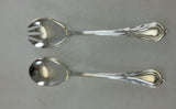Silver Pair Salad Servers, Salad Spoon & Salad Fork, Lily.