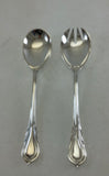 Silver Pair Salad Servers, Salad Spoon & Salad Fork, Lily.