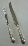 Silver Plated Pair Carving Set, Carving Fork & Carving Knife, Lily.