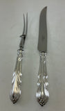 Silver Plated Pair Carving Set, Carving Fork & Carving Knife, Lily.