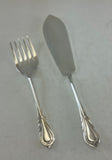 Silver Plated Pair Fish Servers, Fish Serving Fork & Fish Serving Knife, Lily.