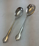 The Finest, Silver Pair Salad Servers, Chesterfield.