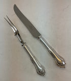 The Finest, Silver Pair Carving Set, Carving Fork & Carving Knife, Chesterfield.