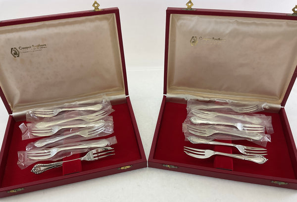 The Finest, Silver Plated 12 Pastry Forks , Chesterfield.