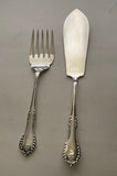 Silver Plated Pair Fish Servers, Fish Serving Fork & Fish Serving Knife, Chesterfield.