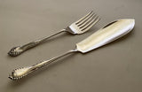 Silver Plated Pair Fish Servers, Fish Serving Fork & Fish Serving Knife, Chesterfield.