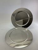 A Pair Silver Round Platters Plain, 12 In.