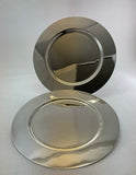 A Pair Silver Round Platters Plain, 12 In.