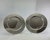A Pair Silver Round Platters Plain, 12 In.