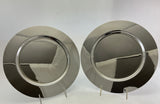 A Pair Silver Round Platters Plain, 12 In.