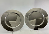 A Pair Silver Round Platters Plain, 12 In.