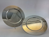 A Pair Silver Round Platters Plain, 12 In.