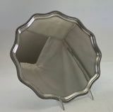 Silver Scalloped Edge Salver , Gadroon Mount 10 in.