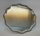 Silver Scalloped Edge Salver , Gadroon Mount 10 in.