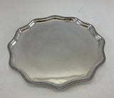 Silver Scalloped Edge Salver , Gadroon Mount 10 in.