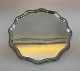 Silver Scalloped Edge Salver , Gadroon Mount 10 in.