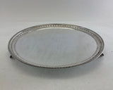 Silver Wonderful Beaded Salver with Feet.