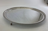 Silver Wonderful Beaded Salver with Feet.